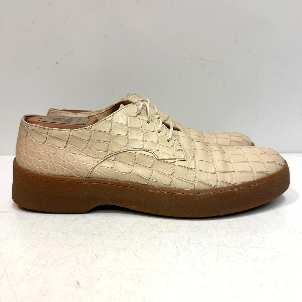 WORN ONCE Dries Van Noten Exotic Print Derby Beige Sneaker Made Italy 41 US 8 D